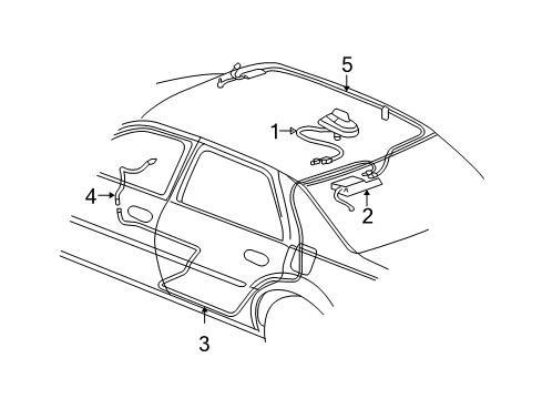 2004 Cadillac DeVille Cable Asm,Mobile Telephone Antenna Diagram for 15324597