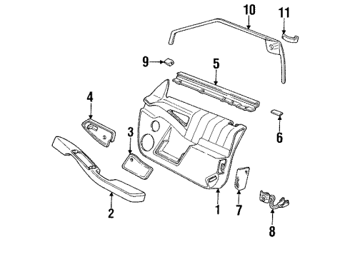 1991 Pontiac Grand Prix Speaker Assembly, Radio Front Side Door Diagram for 16126432