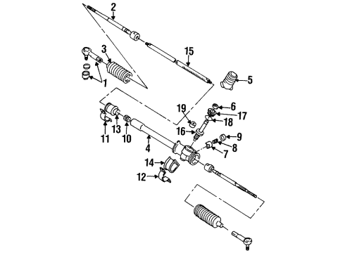 1998 Chevy Metro Boot,Steering Gear Diagram for 91174164