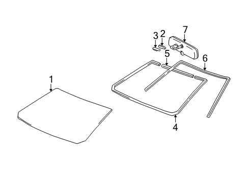 2007 Pontiac Vibe Mirror,Inside Rear View Diagram for 88974120