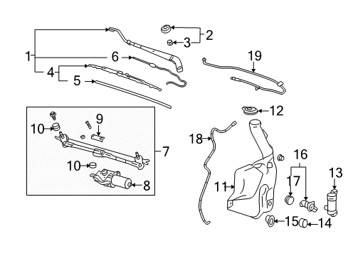 2005 Chevy Malibu Windshield - Wiper & Washer Components Diagram