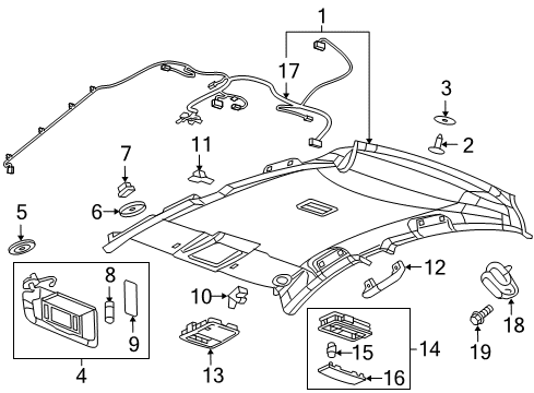 2017 Chevy Cruze Lens,Dome & Reading Lamp Diagram for 13293396