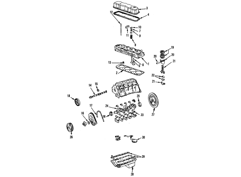 1990 Pontiac 6000 Engine Parts & Mounts, Timing, Lubrication System Diagram 1 - Thumbnail