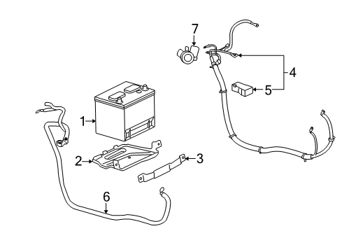 2009 Buick LaCrosse Cable Asm,Battery Negative Diagram for 88987152