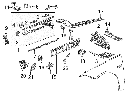 2020 Buick Regal TourX Structural Components & Rails Diagram 2 - Thumbnail