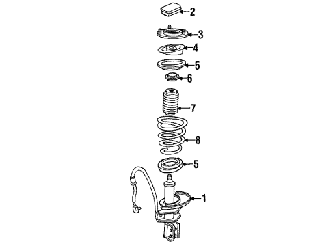 1993 Cadillac Allante Struts & Suspension Components - Front Diagram