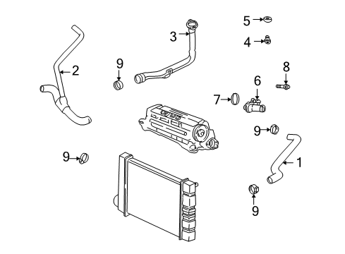 2000 Pontiac Grand Am Radiator Hoses Diagram 1 - Thumbnail