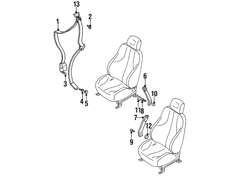 1996 Buick Skylark Passenger Seat Belt Kit (Retractor Side) *Teal Diagram for 12533335