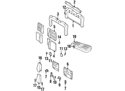 1997 Chevy Monte Carlo Cushion Assembly, Rear Seat *Graphite Diagram for 16749230