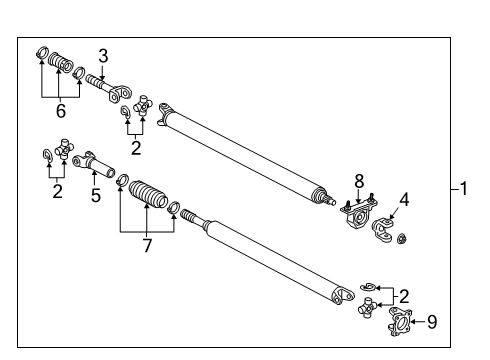 2021 GMC Sierra 1500 Drive Shaft - Rear Diagram 2 - Thumbnail