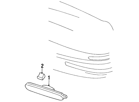 1996 Oldsmobile Aurora Reflector Assembly, Rear Bumper Diagram for 5976430