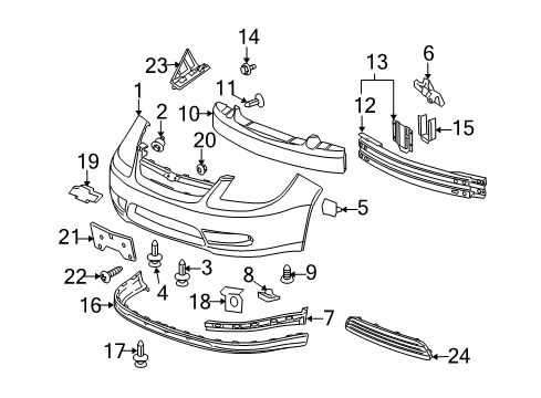 2010 Chevy Cobalt Front Bumper Diagram 3 - Thumbnail