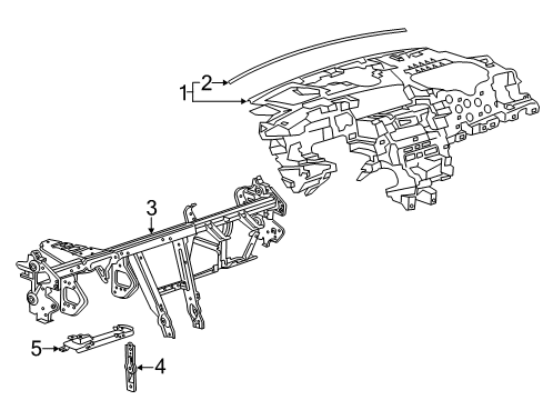 2020 Cadillac XT5 Cluster & Switches, Instrument Panel Diagram 1 - Thumbnail