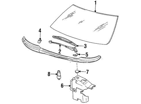 1992 Oldsmobile Cutlass Supreme Wiper & Washer Components Diagram