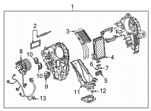 2021 Chevy Suburban Control Assembly, Htr & A/C Aux Diagram for 84862898