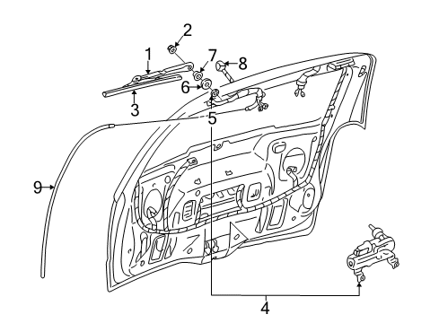 2005 Chevy Uplander Wiper & Washer Components Diagram 1 - Thumbnail