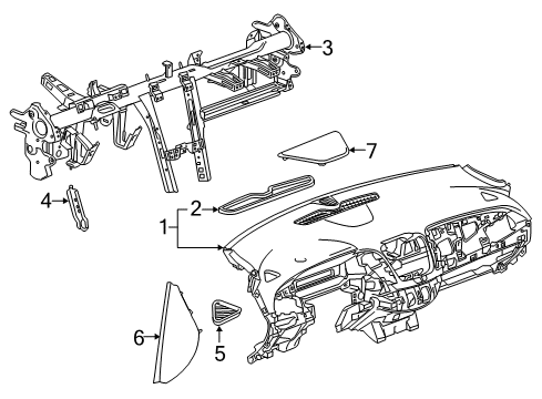 2021 Chevy Malibu Cluster & Switches, Instrument Panel Diagram 1 - Thumbnail