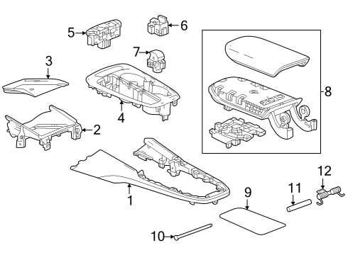 2024 Chevy Trax PLATE ASM-F/FLR CNSL TR *JET BLACK Diagram for 42775299