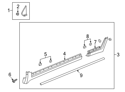 2015 Buick Encore Exterior Trim - Pillars, Rocker & Floor Diagram