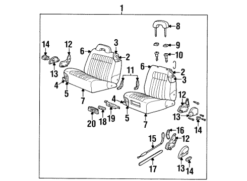 1993 GMC K1500 Front Seat Components Diagram 2 - Thumbnail