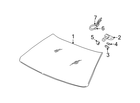 2004 Chevy Monte Carlo Windshield Glass Diagram