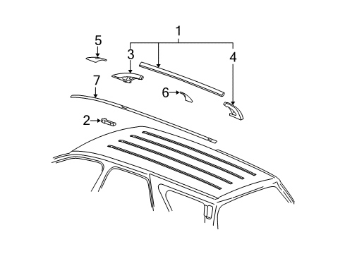 2009 Cadillac SRX Luggage Carrier Diagram