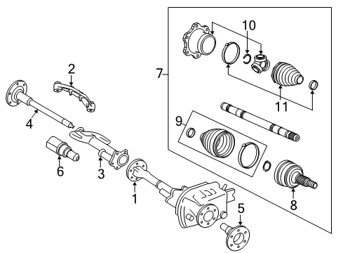 2019 GMC Yukon XL Carrier & Front Axles Diagram