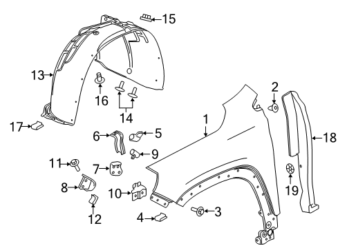 2022 GMC Terrain Fender & Components Diagram