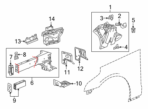 2017 Cadillac CT6 Structural Components & Rails Diagram