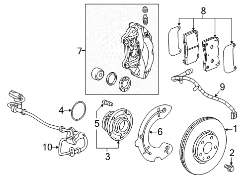 2016 Cadillac CTS Brake Components, Brakes Diagram 2 - Thumbnail