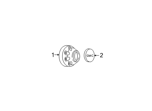 1997 GMC C2500 Wheel Covers & Trim Diagram 6 - Thumbnail