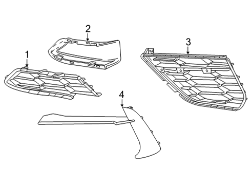 2023 Chevy Corvette Cover, Front Lwr Grl Opg *Black Diagram for 84506392