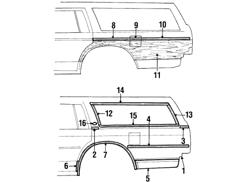 1984 Chevy Caprice Transfer,Medium Colonial Oak Diagram for 12309439