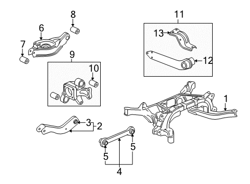 2009 Saturn Vue Rear Suspension, Control Arm Diagram 4 - Thumbnail