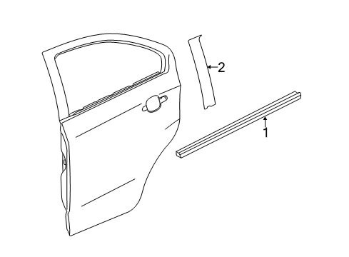 2017 Chevy Sonic Sealing Strip Assembly, Rear Side Door Window Outer Diagram for 95127309