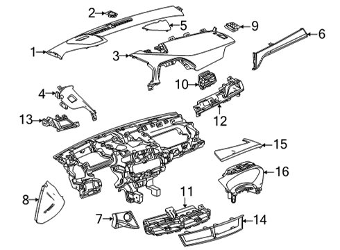 2021 Cadillac CT4 Extension Assembly, I/P *Black Diagram for 84834178