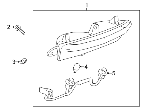 2019 Cadillac XTS Lamp Assembly, Rear Fascia Lower Signal Diagram for 23354781