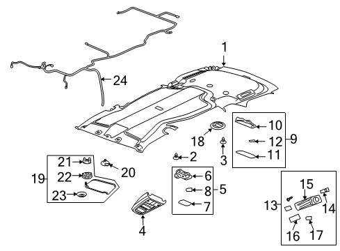 2005 Pontiac Montana Lamp Assembly, Dome & Reading *Cashmere Diagram for 15836228