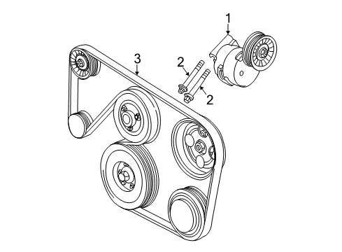 2004 Cadillac CTS Belts & Pulleys, Cooling Diagram 1 - Thumbnail