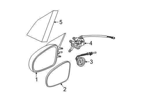 2004 Saturn Ion Mirror,Outside Rear View (Reflector Glass Only) Diagram for 22692164