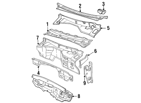 1991 Chevy C1500 Cab Cowl Diagram 1 - Thumbnail