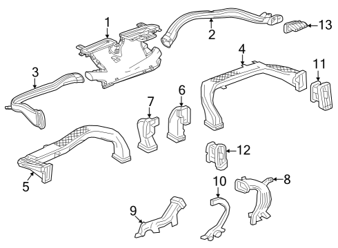 2023 Chevy Silverado 1500 Duct, I/P Otr Air Otlt Diagram for 84654403