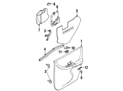 2003 Pontiac Grand Prix Plate Assembly, Rear Side Door Armrest Switch Mount (Lh) *Graphite Diagram for 10433346