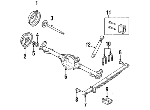 1993 GMC Typhoon Unit, Rear Spring Shackle Diagram for 14045081