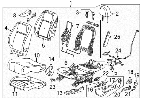 2015 Chevy Trax Driver Seat Components Diagram 2 - Thumbnail