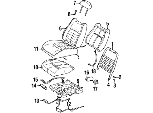 1998 Oldsmobile Aurora Pad Asm Front Seat Cushion Diagram for 16796025