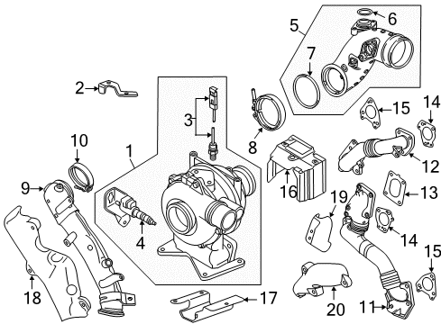 2014 GMC Sierra 2500 HD Turbocharger, Engine Diagram 2 - Thumbnail