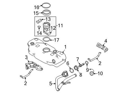 2004 Chevy Aveo Valve,Fuel Tank Diagram for 96554019