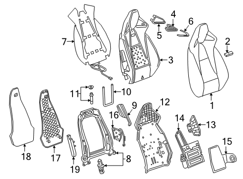 2019 Buick Regal Sportback Passenger Seat Components Diagram 1 - Thumbnail