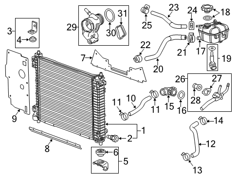 2010 Cadillac SRX Radiator Assembly Diagram for 20818748